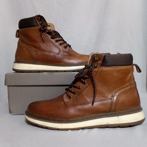 Crown Vintage Nilam Side Zip Lace Up Casual Work Boot Tan Brown Sz 8.5M Mens main image 8